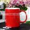 Wholesale cheap bulk promotional coffee mug/color pigment coffee cup/custom ceramic red coffee cup with logo