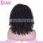 Wholesale Price 100 Percent Raw Virgin Brazilian Kinky Curly Hair Natural Color Large Stock 16 Inch Side Part Lace Front Wig