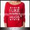 Red Green Slouchy Christmas Sweater