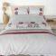 100% Polyester White Microfiber Bedroom Set,Embroidery Duvet Cover Set