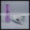 wholesale cylinder round shape purple /gold colored plastic cosmetic cream lotion bottle with cap and logo printing 30ml 50ml