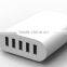5V 9A 45W 5 Port USB car Charger Travel Adapter Intelligent Detect & Fast Charging black