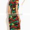 Guangzhou Clothing OEM Multicolor Sheath Polyester And Spandex Camo Print Dress