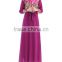 Guangzhou Wholesale Clothing OEM Hijab Style Bright Front Long Sleeve Ten Colors Chiffon Jalabiya With Sash