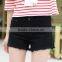 Hot sell Summer black elegant burrs denim women shorts