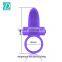 Couple Sex Toys Tongue Shape Vibrating Penis Ring with Clitoral Stimulator
