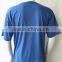 Mens short sleeve blue birdeye fabric chest pocket simple t-shirt