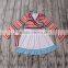 2017 Yawoo Factory Direct Wholesale Clothing Neck Designs Stripe Baby Dress New Style