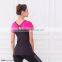 Latest design rhinestone women fitness short sleeves(2 COLORS)