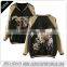 Nylon varsity jacket,leather sleeve varsity letterman jacket red black