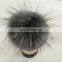 Colorful dyed color fluffy fur pom pom hand made real fur ball