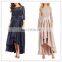 Lace Top Bodice Long Gown Dresses With 3/4 Sleeves fashion women evening party dress