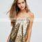 Sexy Sleeve blouse sequin t shirt fashion new design ladies fancy sequin top