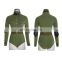 Punk Rave gothic military green long sleeve standing collar body T-434
