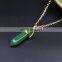 Wholesale natural agate chip stone Crystal act the role six Anglecylindrical simple fashion pendulum pendant necklace
