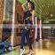 fitness gym mesh jumpsuit sexy print yoga pants training suit