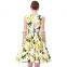 Belle Poque Stock Sleeveless Lemon Print Cotton Retro Vintage Audrey Hepburn style Dresses 50s Pinup BP000002-38