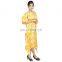 Plus Size Women's Casual Wear Handmade 100%Cotton Fashionable Maxi Dress Long Kaftan Beach Wear Sexy Stylish Yellow Dress Kaftan