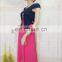 Muslim chiffon with top denim jacket gown dress for elegant ladies