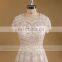 Short sleeve crystal beads for short wedding dress 2007 lace Wedding Gown