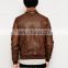 New 2014 Men Leather Jacket / Genuine Leather Jacket / Sheepskin Leather Bomber Jacket Dark Brown