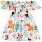 Baby Girls Summer Cool Off-Shoulder Cute Animals Design Kids Frock Teenage Girls Picture Dresses
