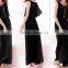 2015Hot Sale Women Pleated Wave Lace Strap Princess Chiffon Maxi Dress