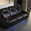 Movie Electric Recliner Cinema Home Theater Genuine Leather Sofa Set with Folding Cup Holder