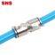 SNS JPU Series on touch nickel-plated brass union straight quick connect metal fitting pneumatic connector for air hose tube
