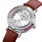 Babaeng quartz na relo brand Skmei 1855 support OEM custom logo genuine leather ladies diamond quartz watch