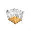 Multifunctional Black Stacking Wire Basket series Lightweight Metal Organizer Rack Storage Basket with handle