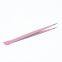 Pink nail enhancement multifunctional dual-purpose tweezers sticker alloy drill special pointed double ended tweezers with silicone press tool