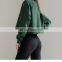 Wholesale New Fleece Drawstring Crew Neck Sweatshirt Casual Pullover Crop Top Custom Logo Women Workout Active Gym Wear Clothes