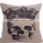 Soft Linen Cotton material Pillow case for car sofa home decor customized cushion cover case skull printed