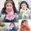 Wholesale Sweet Cute Bear Flower Pattern Plain Fleece Fashion Baby Kids Girls Winter Scarf