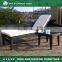 Modern design rattan set outdoor pool/garden chaise lounge chair with casters