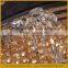 Contemporary champaign gold color crystal ceiling light and Nice K9 crystal chain chandelier for hotel