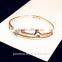 High Quality Double Round Full Rhinestone Bangle Crystal 18k Rose Gold Bracelet