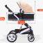 European standard style Foldable Anti-shock High View Carriage Infant Stroller Pushchair Pram(Golden)