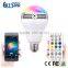 2016 new trendy products AC100-240V Smart APP control LED Bluetooth bulb with speaker