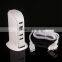 5-Port 5V/6A USB Desktop Charger/Portable Charger All-In-One Travel Charger for iPhone, iPad, iPod, Smartphones, 5V Tablets