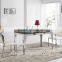 L859 Contemporary stainless steel legs artificial marble dining table