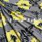 yellow flower print nylon stock fabric