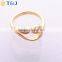>>>2016 YIWU T&J Women Fashion Korean Style Rings Gold Plated Eyes Rhinestone Crystal Double Fox Tail Rings for Lady/