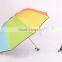 3 Fold Black Gel Coated Colorful Lady Parasol Umbrella, Pagoda Rainbow Umbrella