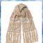 100% acrylic butterfly pocket women knit scarf with fringes