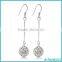 Wholesale Fashion Jewelry 925 Sterling Silver Drop Austrian Crystal Rhinestone Ball Earring