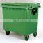 outdoor plastic dustbin/waste container with lid and four wheels 660Litre