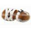 China Wholesale Import Pure White Color Open Toe Girls Flat Sandals with Buckle