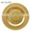 Wholesale Cheap Perfect Rental Decoration Gold Glass Wedding Charger Plate